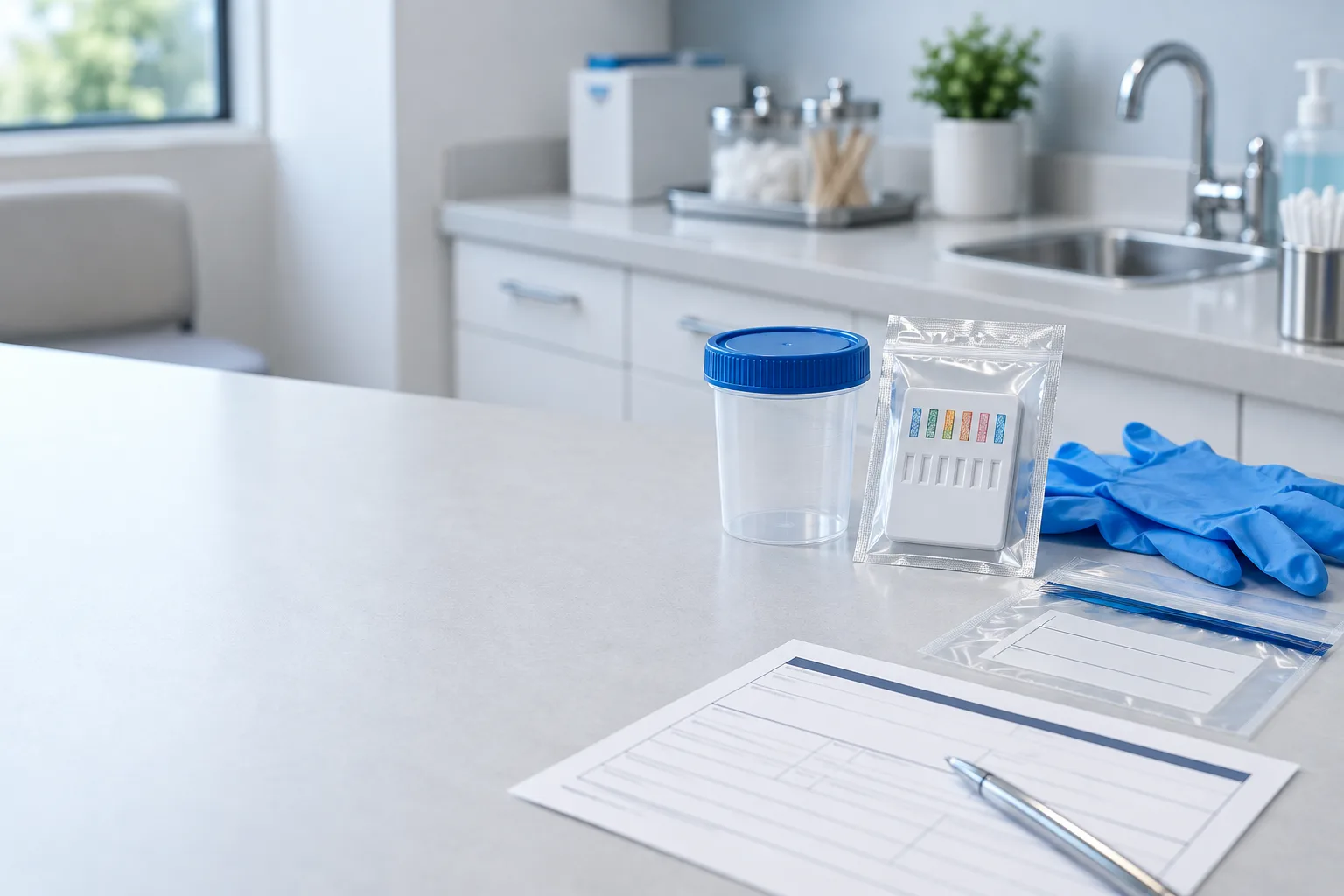 Unused 12 panel drug screening kit at a Metairie clinic